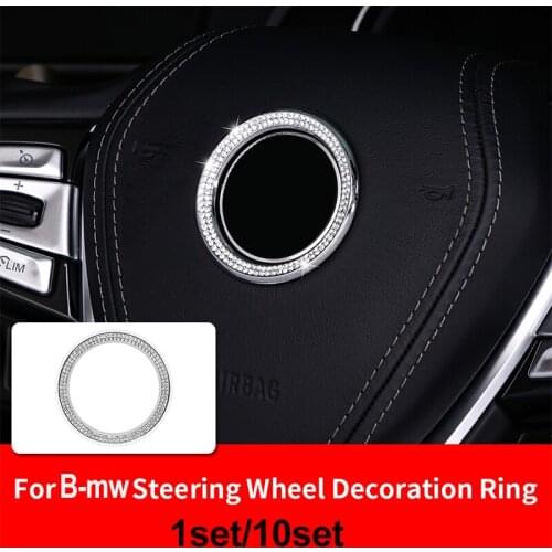 45mm Car Steering Wheel Ring Stickers for E92 E93 F02 E63 E64 E65 E86 E89 E85 Circle Ring Diamond Rhinestone Decal Accessories