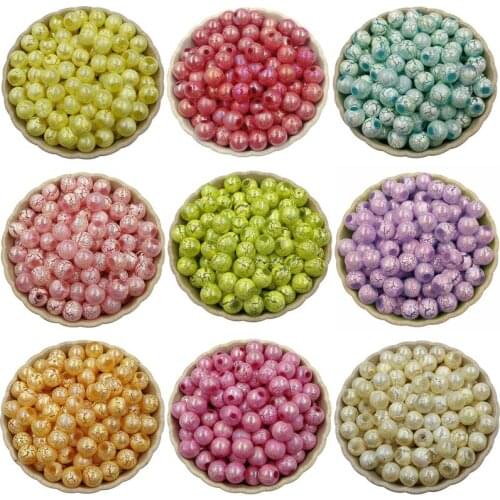 50PCS Candy Color Acrylic Crack Bead DIY Beads With Hole Jewelry Making Fashion Findings Jewelry Accessories Handmade Material