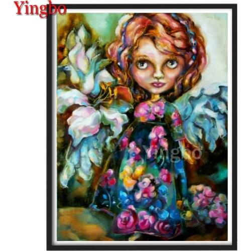 5d DIY Diamond Painting Cartoon little girl flower Cross Stitch Full Square/Round Diamond Embroidery Handmade Mosaic Home Decor