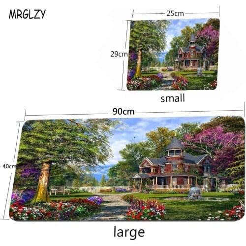 Architectural Scenery Anime Mouse Pad XxL Keyboard Lock Otaku Computer Large Rubber Gaming Speed Kawaii Table Mat Mousepad Xl