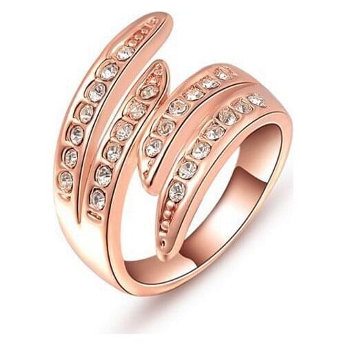 COWNINE Double Fair Love Angles Wing CZ Ring Rose Gold/Silver Plated Fashion Party/Wedding Jewelry For Women Anel