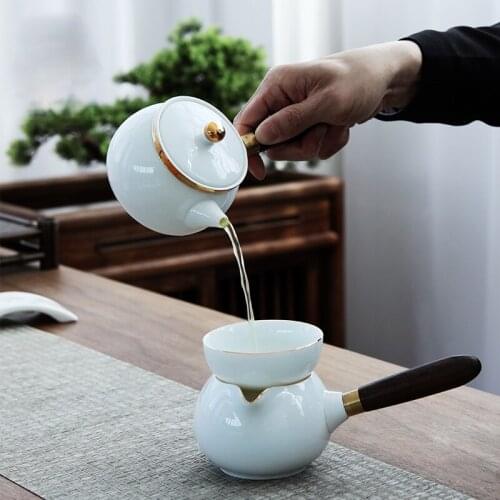 Display Handmade White Cute Teapot Creative Gift Box Chinese Tea Set Porcelain Teapot Container Bouilloire Tea Infuser Ed50cf