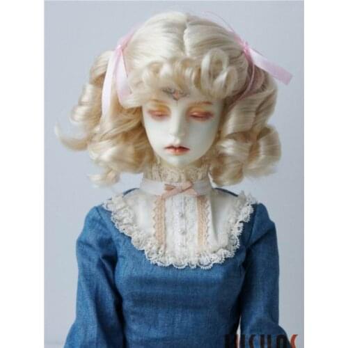 JD262 1/3 SD synthetic mohair 21-23CM BJD wigs Kayla Mid long curly double pony doll wigs 8-9inch doll accessories