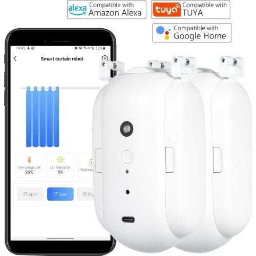 KKmoon Automatic Curtain Robot Wireless Smart Curtain Motor Timer VoiceControl Smart Home for Amazon Alexa Google Assistant