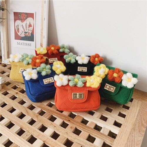 New Baby Girls Purse Handbags Children Wallet Bags Lovely Cartoon Flower Cute Princess Shoulder Bag Mini Kids Pouch