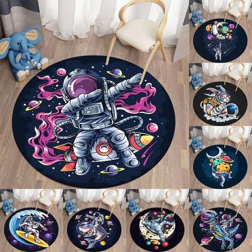 Creative astronaut alien bedroom decoration living room rug large outdoor rug living room decor circle rug round area rug rug