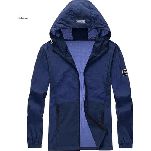 Summer fashion skin clothing ultra thin breathable coat UV proof mens sun protection clothing large mens top