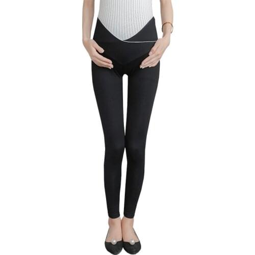 Modal Leggings Solid Color Elastic Pregnancy Pants High Waist Skinny Trousers for Pregnant Women Maternity Pants Fashion Bottoms