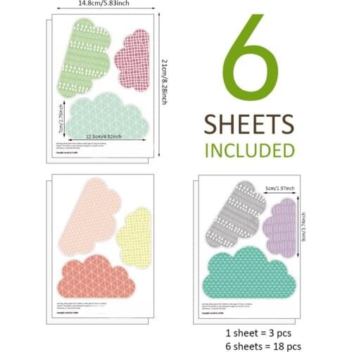 1 set Ins Nordic Style Cute Colored Clouds Wall Stickers Wall Decals Girl Room Wall Decoration for Living Room Bedroom Murals
