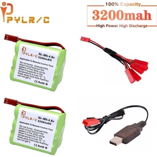 6v 3200mah Ni-MH Battery And Charger For Rc toys Car Tanks Robots Gun 3200mah AA 6v Rechargeable Battery Pack For Rc Boats