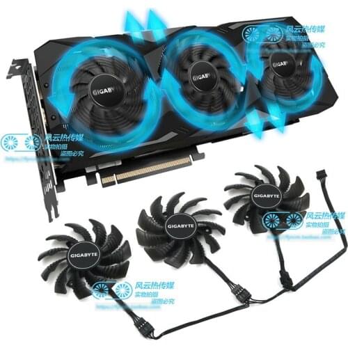 New for Gigabyte GTX1660Ti RTX2060 RTX2070 Graphics Video Card Cooling Fan PLD08010S12HH DC12V 0.35A Diameter 75MM Pitch 40MM