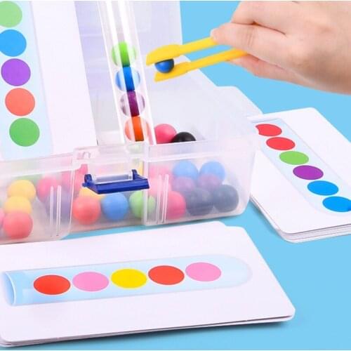 Clip Beads Test Tube Toy Children Logic Concentration Fine Motor Training Game Montessori Teaching Aids Educational Toy For Kids