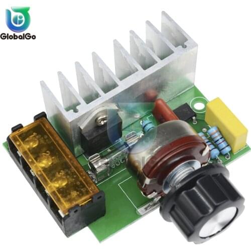 4000W 0-220V AC SCR Electric Voltage Regulator Motor Speed Controller Dimmers Dimming Speed With Temperature Insurance