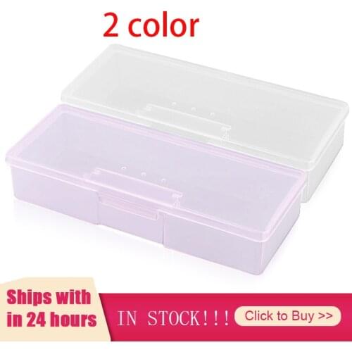 Nail Art Sanding Buffer Files Brush Pen Accessories Tools Plastic Clear Pink Empty Container Organizer Box Storage Case
