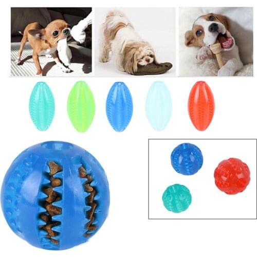 Dog Chew Leakage Food Ball Funny Pet Interactive Elasticity Balls Pets Teeth Clean Bite Toy Puppy Molar Extra-tough Rubber Balls