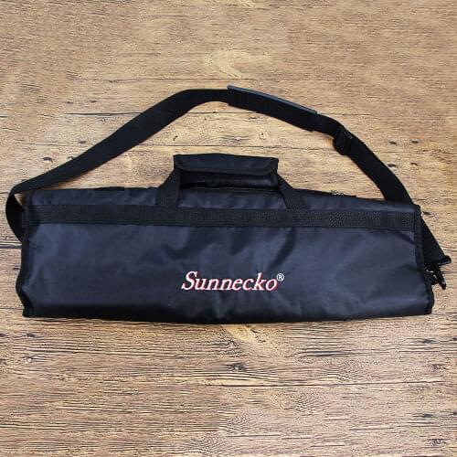SUNNECKO fashion 8pcs Set Chef knife 8 Lots Chefs Soft Roll Bag without Knife Durable Shoulder Strap Handles Black Tools Bags