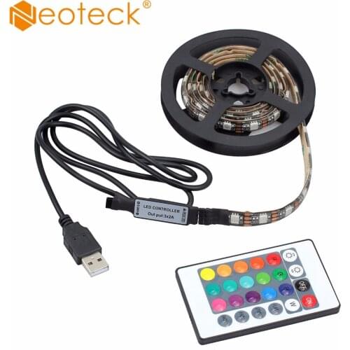 Neoteck 1M LED RGB Strip Color Changing USB TV Background Lighting SMD 5050 Waterproof Led Ribbon Tape For Indoor Outdoor Decor