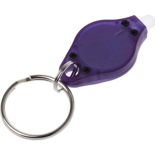 UV Mini LED Flashlight Keychain Torch Light Lamp Id Currency Passports Detector D5QB