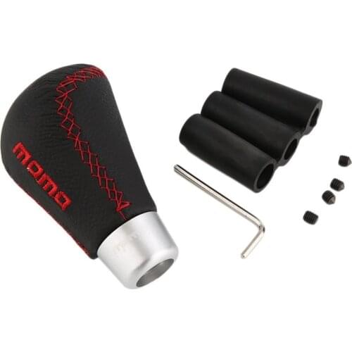Universal Black PVC Leather With Red Stitched Automatic Drive Car Gear Shift Leather Knob Upgrade Your Driving Feeling Hot