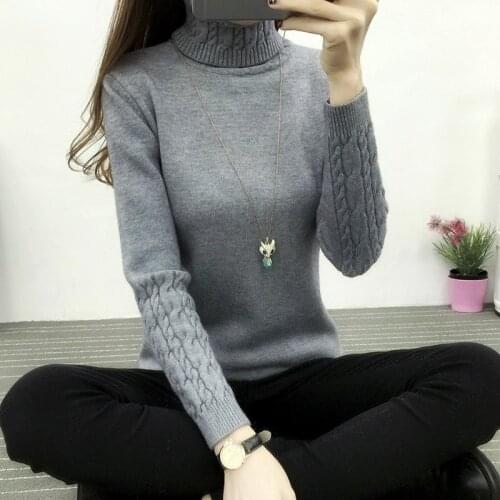 Knitted Women turtleneck Sweater Pullovers spring Autumn Basic Women high neck Sweaters Pullover winter Slim female cheap top