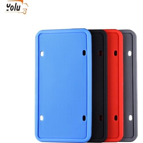 YOLU 2 PCS Silicone Car License Plate Frame scratch-resistant rust-proof Car license cover Car Number Plate Holder Case