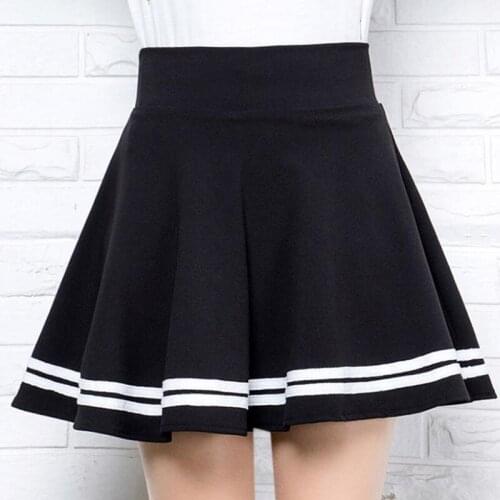 Women Skirt School Preppy Style 2019 Fashion Casual Elastic Sexy High Waist Skirts Female Student Girls Mini A-Line Short Skirts