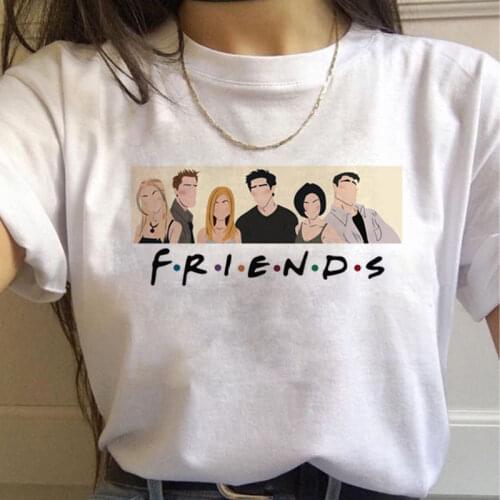 Womens T-shirt Friends TV Shows T-shirts Cartoon Print Graphics T-shirts Ullzang Harajuku T-shirts 90s Best Friends Top Tee