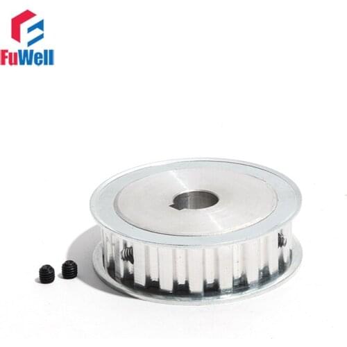 Timing Pulley with Keyway L-12 Aluminum Alloy L Type 12Teeth Toothed Belt Pulley 21/27mm Belt Width Transmission Pulley