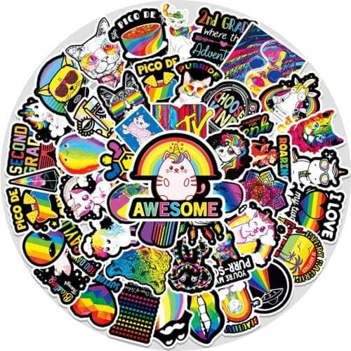 10/50/100PCS Trendy Rainbow Wind Non-repeat Symphony Series Graffiti Decoration Guitar Luggage Waterproof Sticker Wholesale