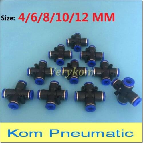 10pcs/lot Pneumatic APZA PZA 4/6/8/10/12 MM Air Tube Fitting PZA-06 Cross Union One Touch Push In Tube Quick Connector PZA-06 08