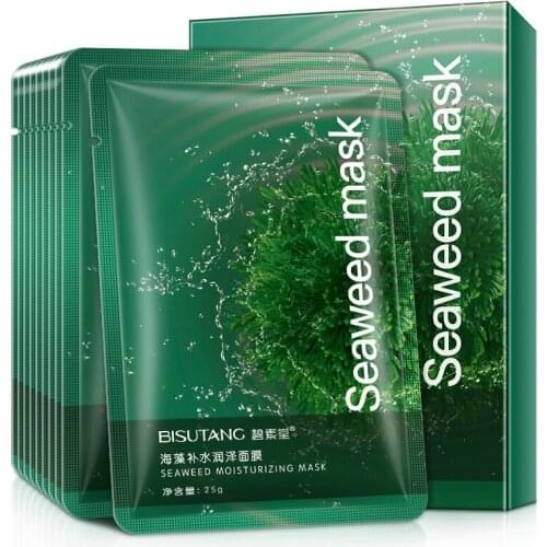 10 Pieces Seaweed Moisturizing Mask Shrink Pores Moisturizing and Effective Replenishing Surface Film Skin Care Products