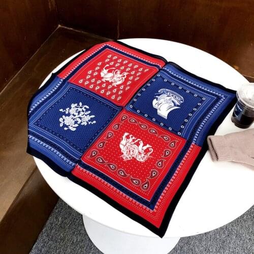 100% Natural Silk Square Scarf Women Flower Print Bandana Hair Headscarf Ladies Neckscarf Pure Real Silk Scarves Shawls Wraps