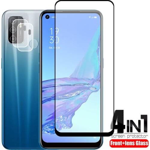 2Pcs For OPPO A53 OPPO A53S Full Tempered Glass for OPPO A72 Camera glass For OPPO A52 A92 A92S A15 A91 Screen Protector Film