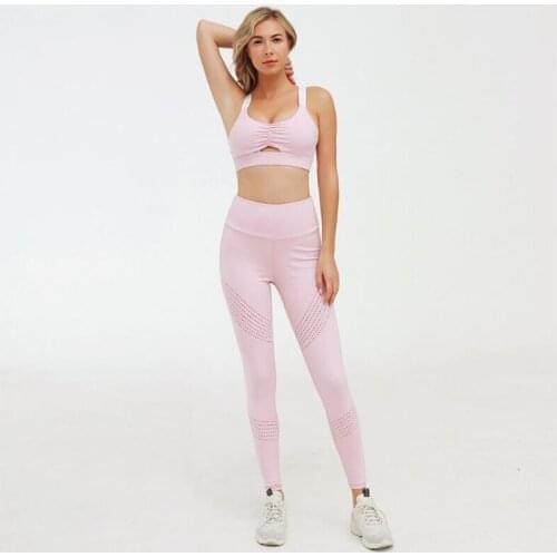 2020 Wholesale Yoga Set Breathable Sexy Women Sports Bra Leggings High Waist