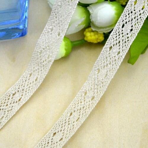 30meters /lot 1.7cm with Cotton Lace Fabric Embroidered Net Lace Trim Ribbon For Sewing Home Curtains Garment Accessories DIY