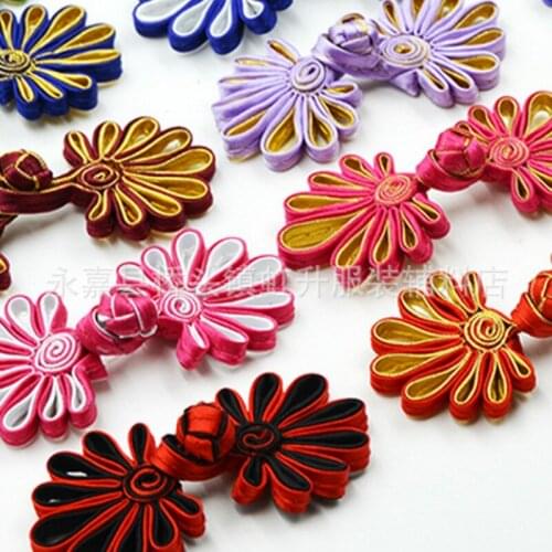 50pcs/lot Luxury Chinese Knot Frog Button Buckle Handmade Chrysanthemum Cheongsam Tang Suit Arts Crafts Sewing Accessories