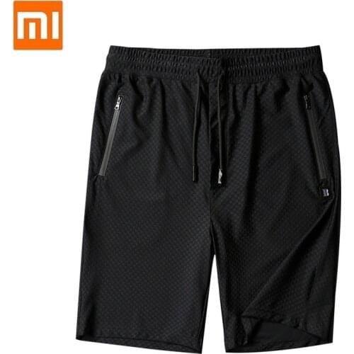 2020 Plaid beach pants Hollow ice silk shorts Male summer plus size quick-drying fitness running Sweatpants Short pants