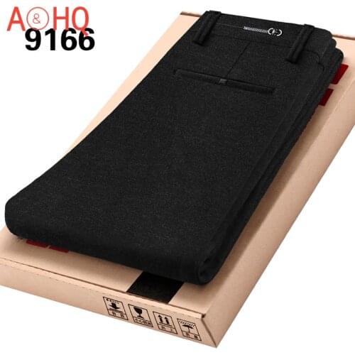 Stretch Knitted Suit Pants Men Classic Straight Slim Fit Business Office Dress Trousers For Man 2021 Spring Clothing