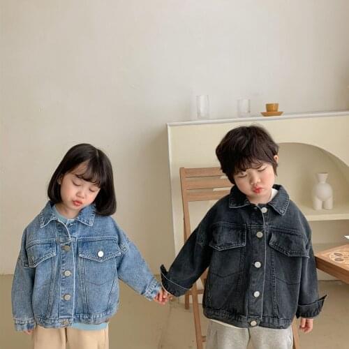 2021 new Baby Girl Boy Spring Autumn Denim Coats Jackets Fashion Cartoon Jacket Kids Children Overwear Clothes