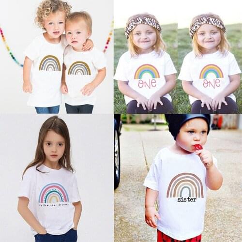 Kids Rainbow T Shirt Rainbow Clothing Desert Colors Kids Bys Girls Tops Tee Shirts Faith Shirt Rainbow Summer Short Sleeve