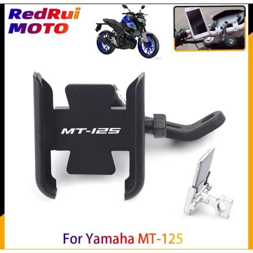 For Yamaha MT-125 MT125 Motorcycle CNC Aluminum Mobile Phone Holder GPS Navigator Rearview Mirror Handlebar Bracket Accessories
