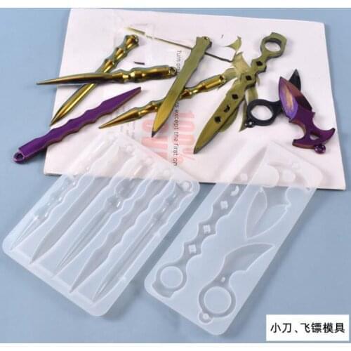 Transparent Silicone Mould Dried Flower Resin Decorative Craft DIY Knife dart Pendant Mold epoxy resin molds for jewelry