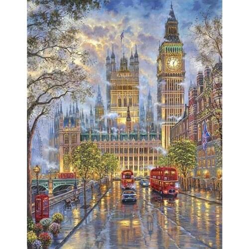Full Square/Round 5D DIY Diamond Painting London street view Embroidery Cross Stitch landscape picture of Rhinestone Decor TY311
