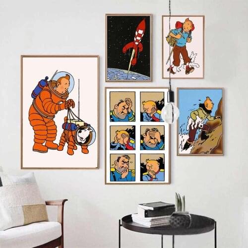 French Comics Adventures of Tintin Diamond Painting DIY 5D Cross Stitch Full Square/Round Diamond Embroidery Mosaic Home D