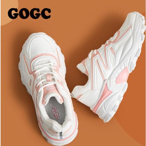 GOGC Fashion Sport Casual Sneakers Women 2021 Spring Autumn Leather Breathable Comfortable Sneaker Platform Shoes Women G6734