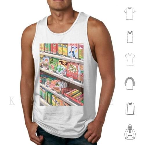 S N A C K S Tank Tops Vest Sleeveless Pixel Pixel Art 8 Bit Pixelated Snack Collation Yum Yummy Food Sweets Candy Chips