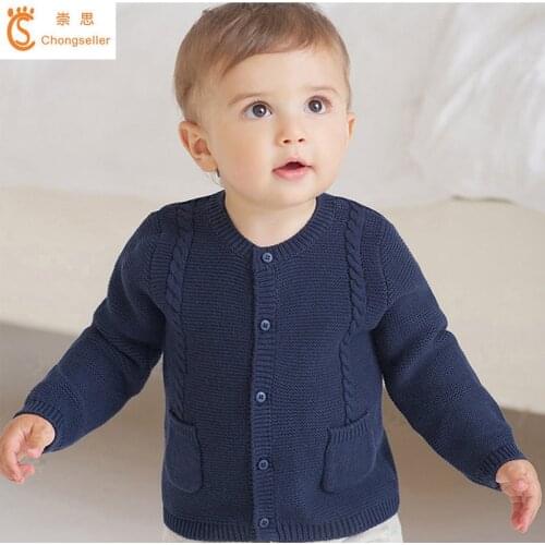 2018 Fashion Knitted Baby Kids Sweaters Boys Girls Autumn Knitwear Children Cardigans Long Sleeve Pullover With Pocket Cardigan
