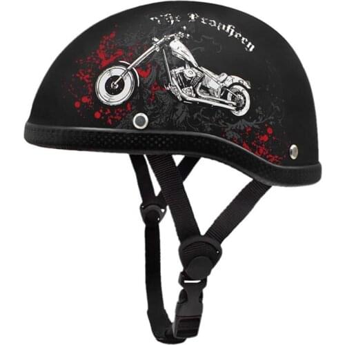 Motorcycle Helmet Doodle Half Face Scooter Vintage Retro Cycling Scooter Electric Car Helmet