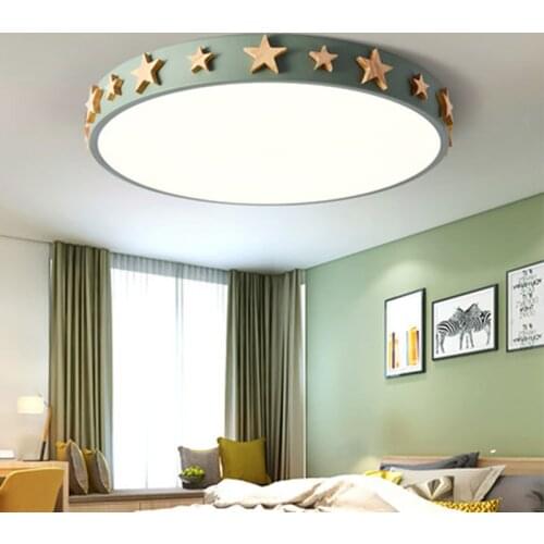 Cartoon creative color log LED ceiling lamp living room childrens room lamp modern simple star ceiling lamp free shipping