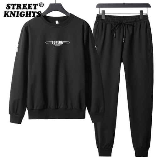 2021 New Fashion Spring Autumn Casual Letter Print Men Sportswear Sets Men Jogging Hoodie Sweatpants Hip Hop Streetwear suits